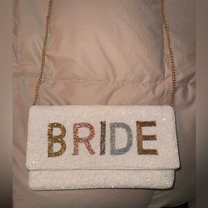 NWT Francesca’s bride beaded embellished crossbody clutch
